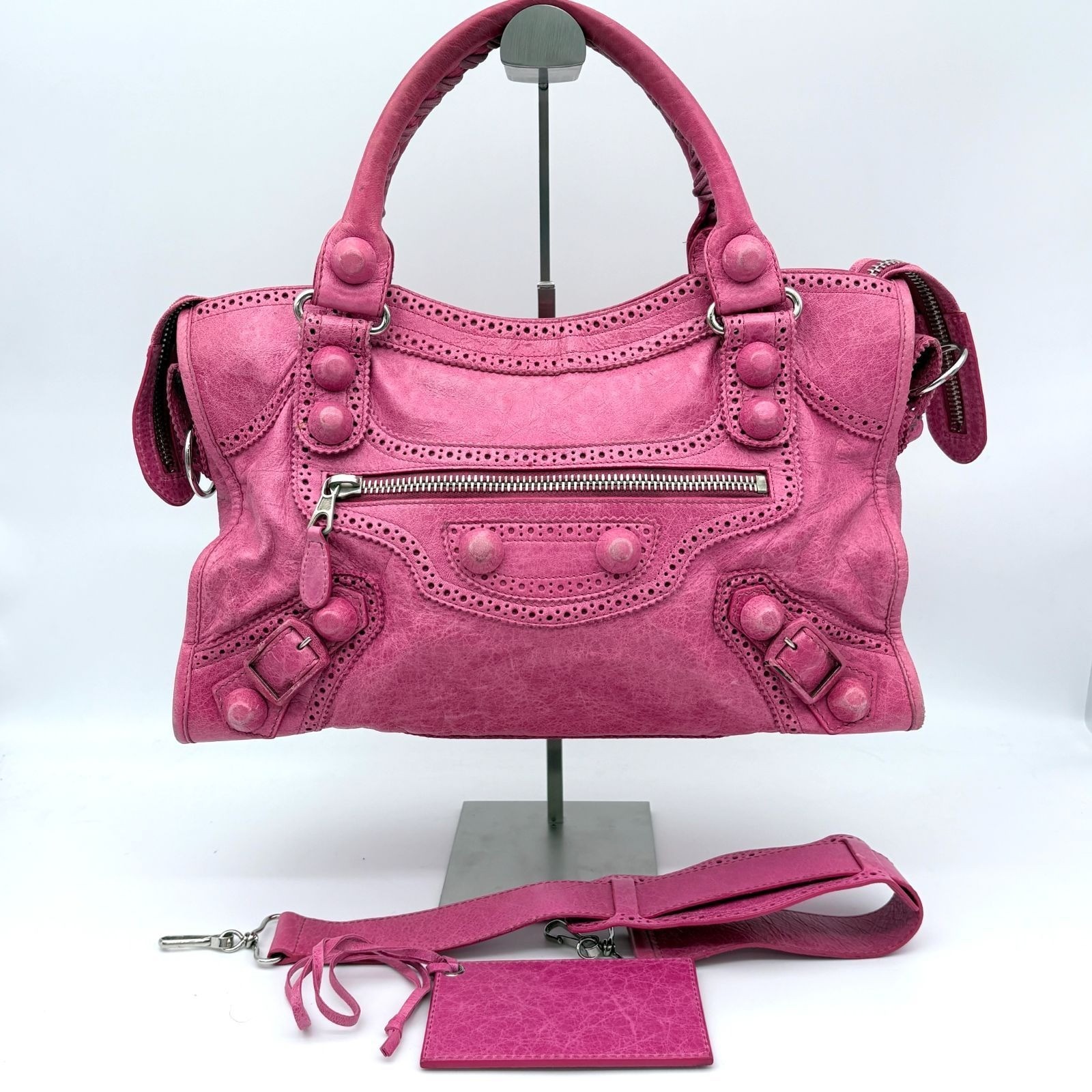 Balenciaga Giant City Bag Pink Leather Handbag 204529 thumbnail 3