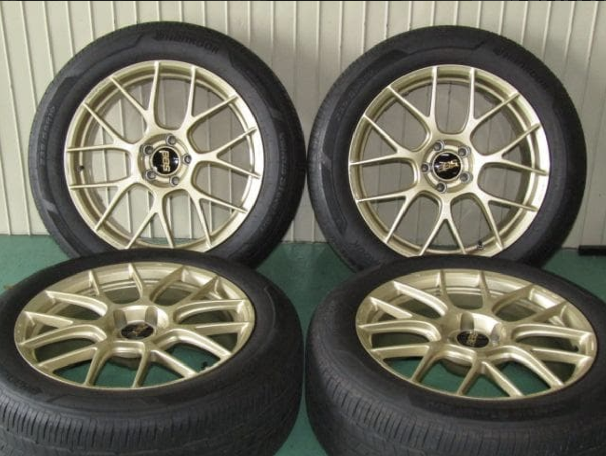 JDM BBS RE-V7 19-inch 8.5J +43 PCD114.3 5H Gold No Curb Rashes No
