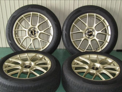 JDM BBS RE-V7 19-inch 8.5J +43 PCD114.3 5H Gold No Curb Rashes No