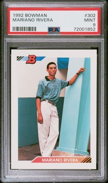 1992 Bowman MARIANO RIVERA #302 ROOKIE RC Yankees HOF - PSA 9 MINT