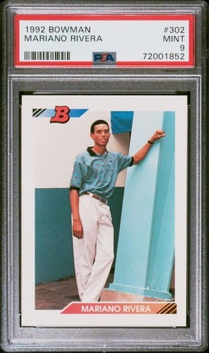 1992 Bowman MARIANO RIVERA #302 ROOKIE RC Yankees HOF - PSA 9 MINT