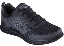 Skechers Track Glendor Mens Black Lace Up Gym Memory Foam Sport Trainers