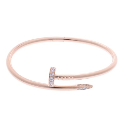 CARTIER Women Bracelet 18K pink gold PG diamond Juste un Clou Bracelet #17