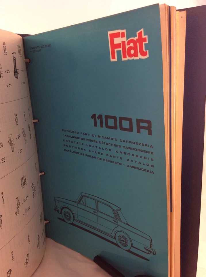 1967 Fiat 1100 R каталог деталей руководство в папке_на итальянский OEM - Изображение 3 из 4