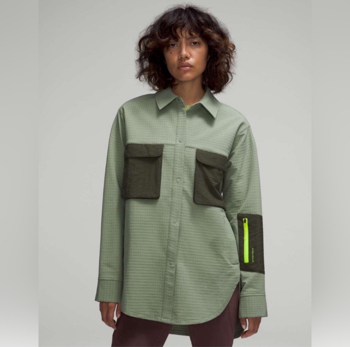 NWT Lululemon Detours Welcome Grid Fleece Hiking Overshirt Olive