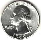 1960 WASHINGTON QUARTER IN BU CONDITION ~ PLEASE SEE THE SCAN  stk q116