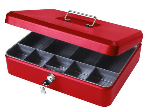 Small Large Petty Cash Money Box Safe Tin with Key Lockable 4 6 8 10 12 Inch - Picture 16 of 19