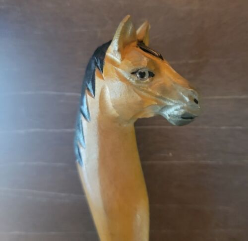 VTG Handmade Hand Carved Folk Art Horse Ballpoint Pen, Great Detail, Needs Ink - Picture 2 of 6