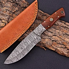 Custom Hand Made Forged Damascus Steel Camping Hunting Knife 2907