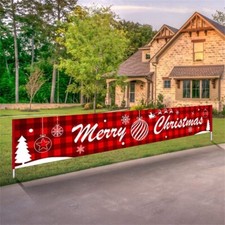 10ft Merry Christmas Banner Large Xmas Porch Sign Banners Indoor Outdoor