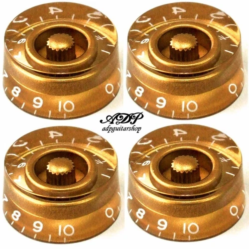 4 Vintage-style Speed Knobs Gold inchSize 24 splines shaft for Gibson LP SG