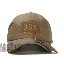 USA American Flag Hat Khaki Detachable Patch Tactical Cap