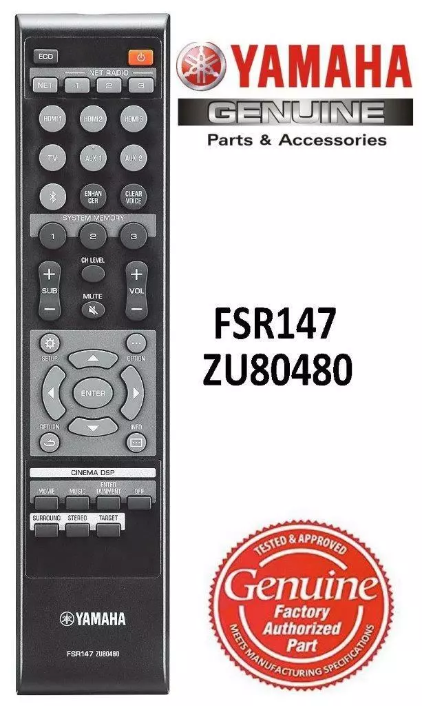 NEW YAMAHA FSR147 ZU80480 SOUND BAR REMOTE CONTROL YSP-2700 YSP