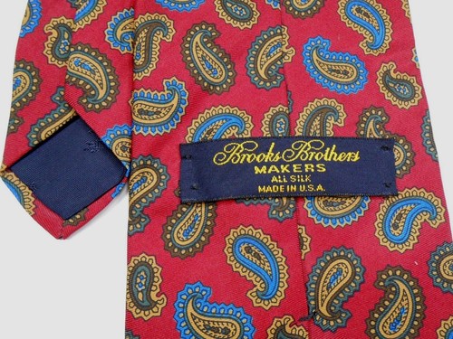 Brooks Brothers Men's Silk Tie 58.5" X 3.75" Multi-Color Paisley - 第 3/3 張圖片