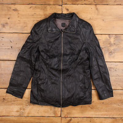 Vintage Wilsons Lederjacke L 90er schwarz Damen