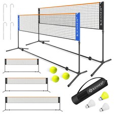 KESSER® Badmintonnetz Set mit 3x Federball & Tasche Voleyball Netz Tennisnetz 