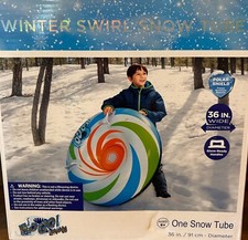 New Bestway H2O Go Snow Tube Winter Swirl Handles Inflatable 36" Sled Age 6 
