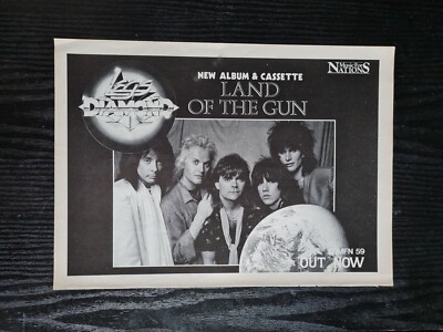 ''LEGS DIAMANT LAND OF THE GUN 1985 EINZELNES WERBEPLAKAT KUNST 8,5X11,7''