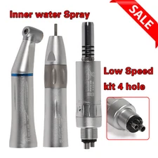Dental Contra Angle Straight Air Motor Inner Water Low Speed Handpiece 4 Holes