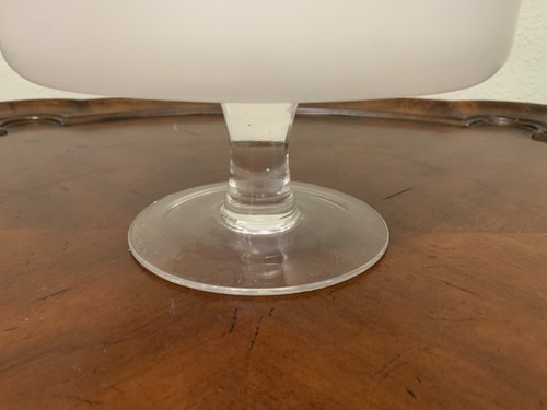Frosted Glass Pink Flamingo Pedestal Trifle Compote Bowl 8" x 7.75" - Picture 9 of 12