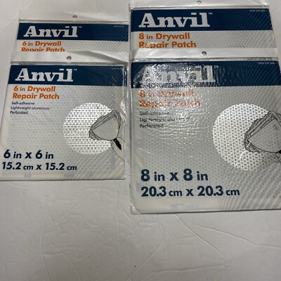 2-8 in. x 8 in., 2- 6 x6 Drywall Repair Patches Anvil