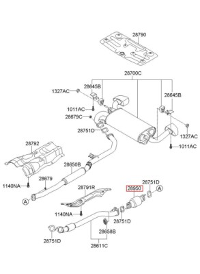 ウタ 289502G350 Genuine CONVERTER ASSY-CATALYTIC For Hyundai