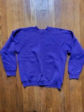 Vintage 90s Fruit Of The Loom Casualware Ladies Medium Blank Purple Sweater