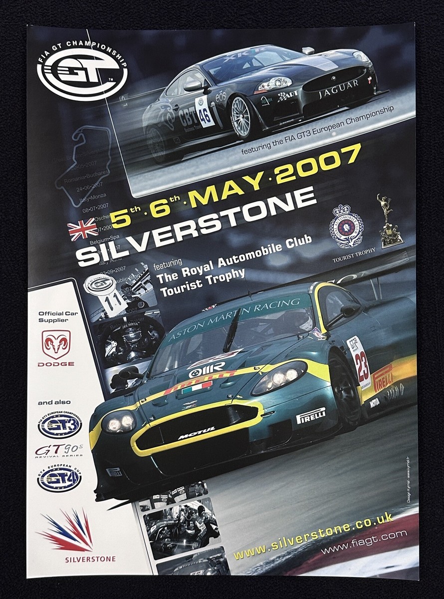 Aston Martin DBR9 2007 FIA GT Championship Tourist Trophy Poster  Silverstone | eBay