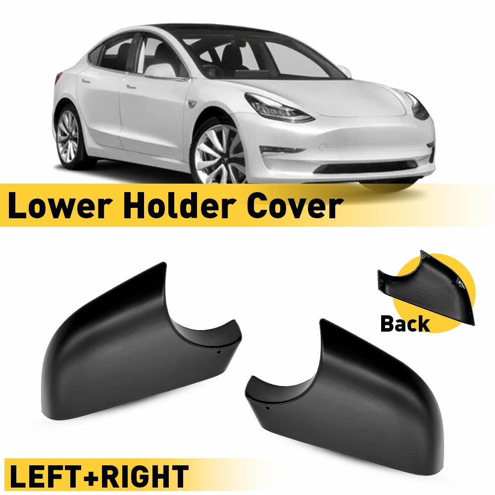 2x Left & Right Side Rearview Mirror Lower Cover Cap for 2017-2022 Tesla Model 3