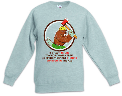 4 Hours To Chop Down A Tree Kinder Pullover Holzfäller Holz Waldarbeiter Axt