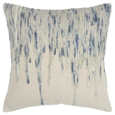 Rizzy Blue Transitional Saris Shredded Embellished Throw Pillow Striped T14069