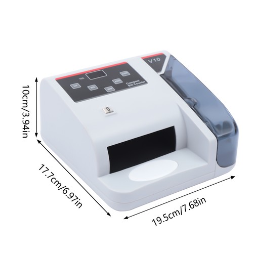 Máquina portátil de conteo de billetes de dinero con detección de falsificaciones UV/MG/WM - Imagen 5 de 17