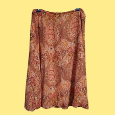 Vintage 90s Y2K Pink Paisley Bohemian Y2K Whimsical Fairycore Fairy Midi Skirt