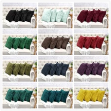 Striped Faux Fur Decorative Throw Pillow Covers with Sherpa Back Set of 2/4 Gift