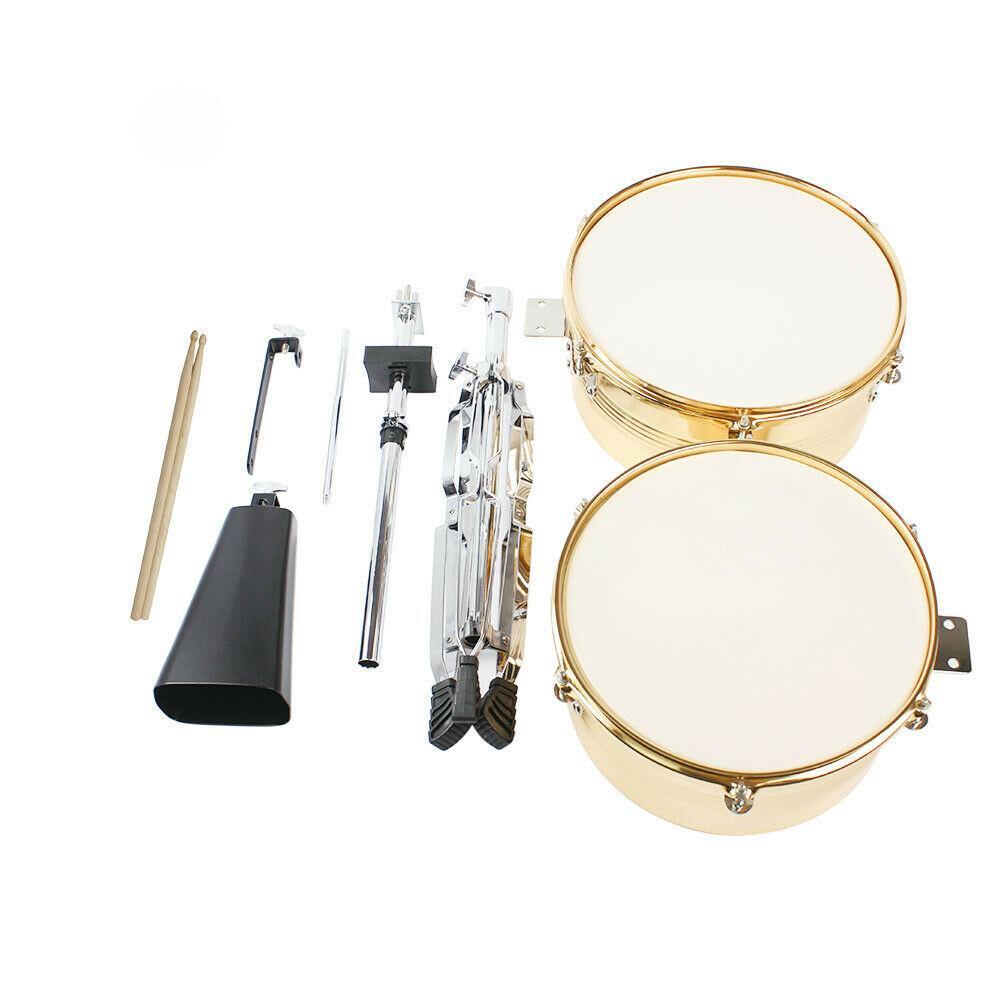 Professional Timbales 13" & 14" Drum Set Latin Percussion + Stand Cowbell
