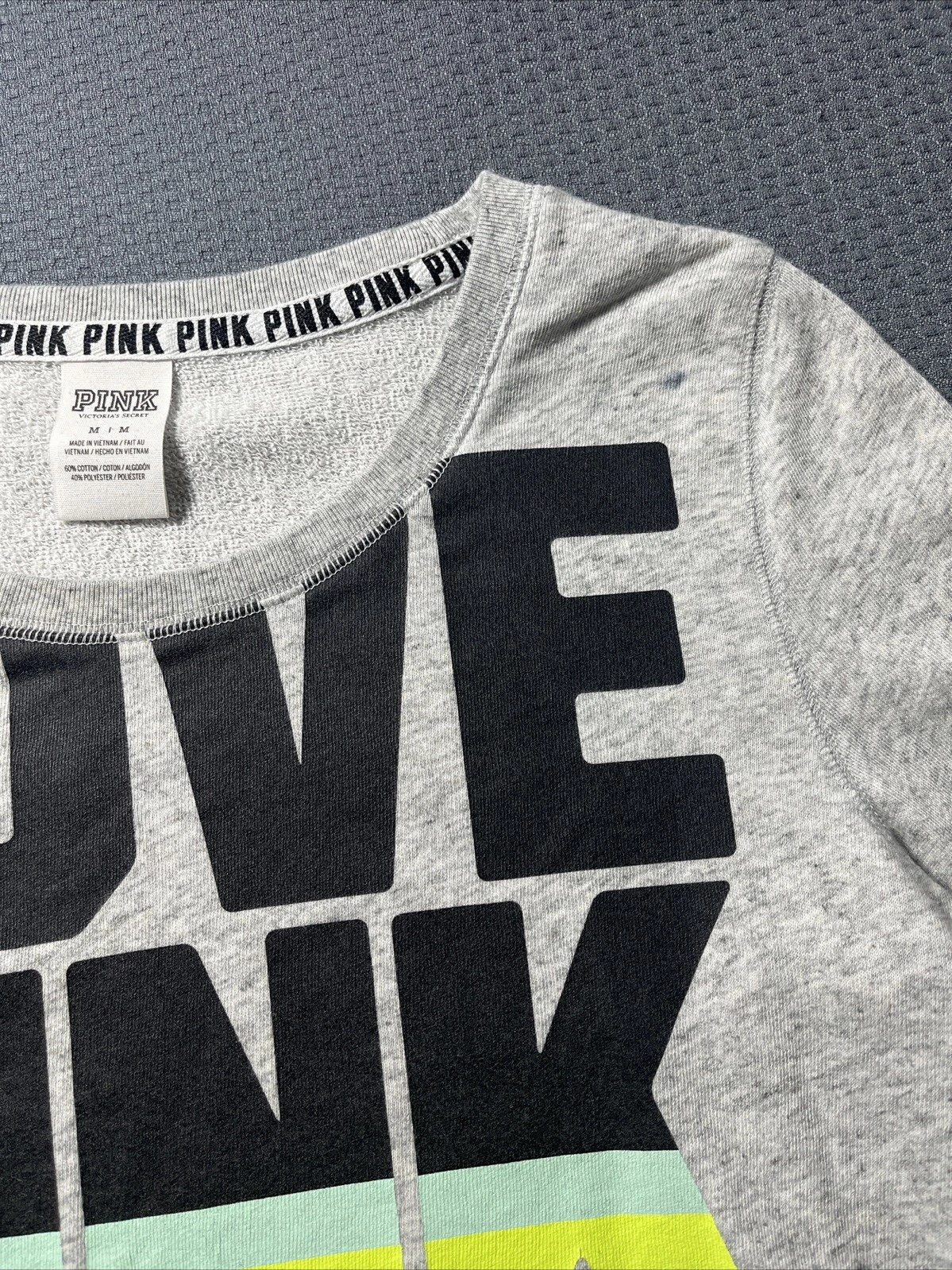 victoria-secret-vs graphic lounge raw hem sweatshirt