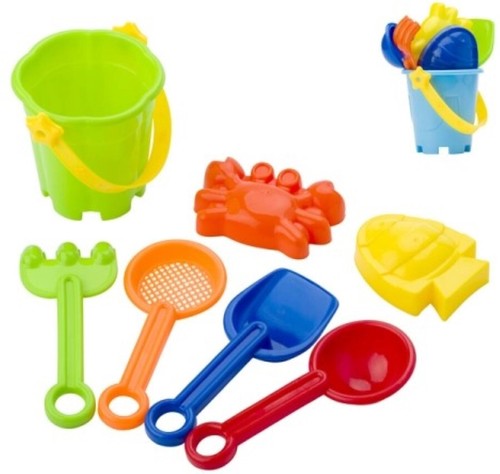 Beach Bucket Kit For Kids Mould Shovel Spoon Rake | eBay