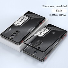 For Nubia Red Magic 8 Pro Hybrid Metal Bumper Magnetic Back Glass Cover Case
