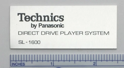 Technics SL-1600 Turntable Logo Badge Custom Made Aluminum