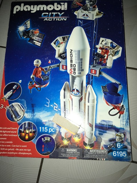 playmobil space rocket with launch site