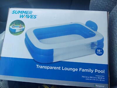 SUMMER WAVES Transparent Lounge Family Swimming Pool Inflatable 79