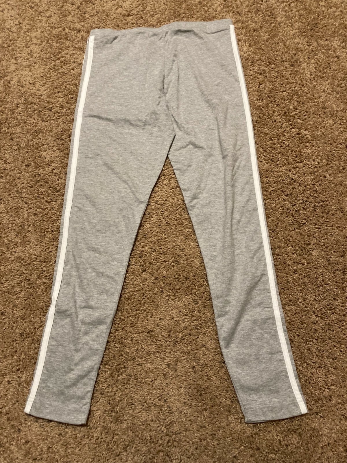 Маленькие женские укороченные леггинсы Adidas Trefoil с тремя полосками, серо-белые, X51416