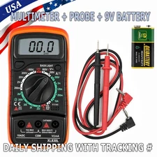 LCD Digital MULTIMETER Voltmeter Ammeter Ohmmeter Volt AC DC Tester Leads Meter