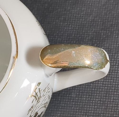 Servicio de té japonés Kutani 21 piezas ~ blanco con diseño dorado ~ geisha litofana - Imagen 11 de 24