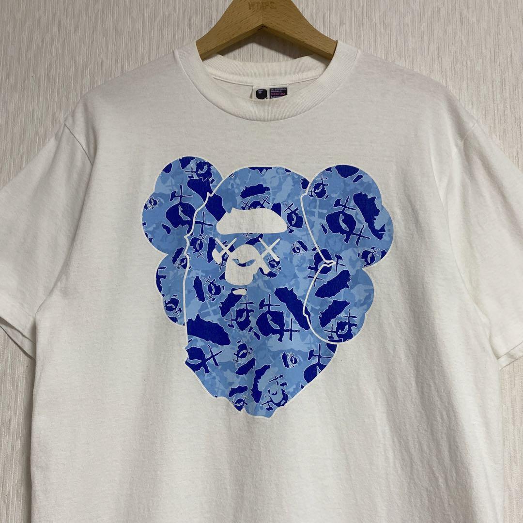 A BATHING APE KAWS T-shirt White Blue color M size | eBay 