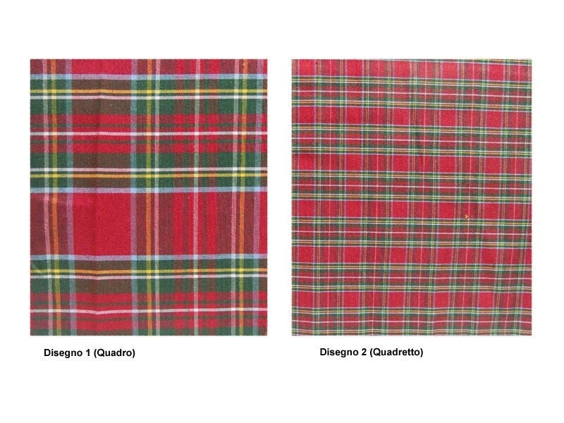 PARA HOME Tessuto Tartan a metraggio scozzese H 280 mt quadri grandi piccoli rosso AA395