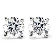 1 CT. T.W. Natural Diamond Round-Cut Studs 14K White or Yellow Gold (I-J/I2-3)