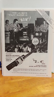 VINTAGE LA BAYE 2 X 4  GUITAR THE ROBBS PRINT AD 11 X 8.5.    A9