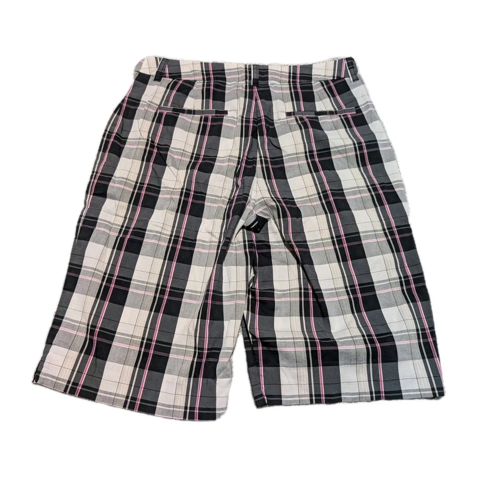 Bermudas deportivas Anne Klein para mujer 8 negras blancas rosas elásticas a cuadros Foto 2 de 4