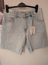 Size 12 Bershka Denim Shorts Brand New with Tags Light Blue